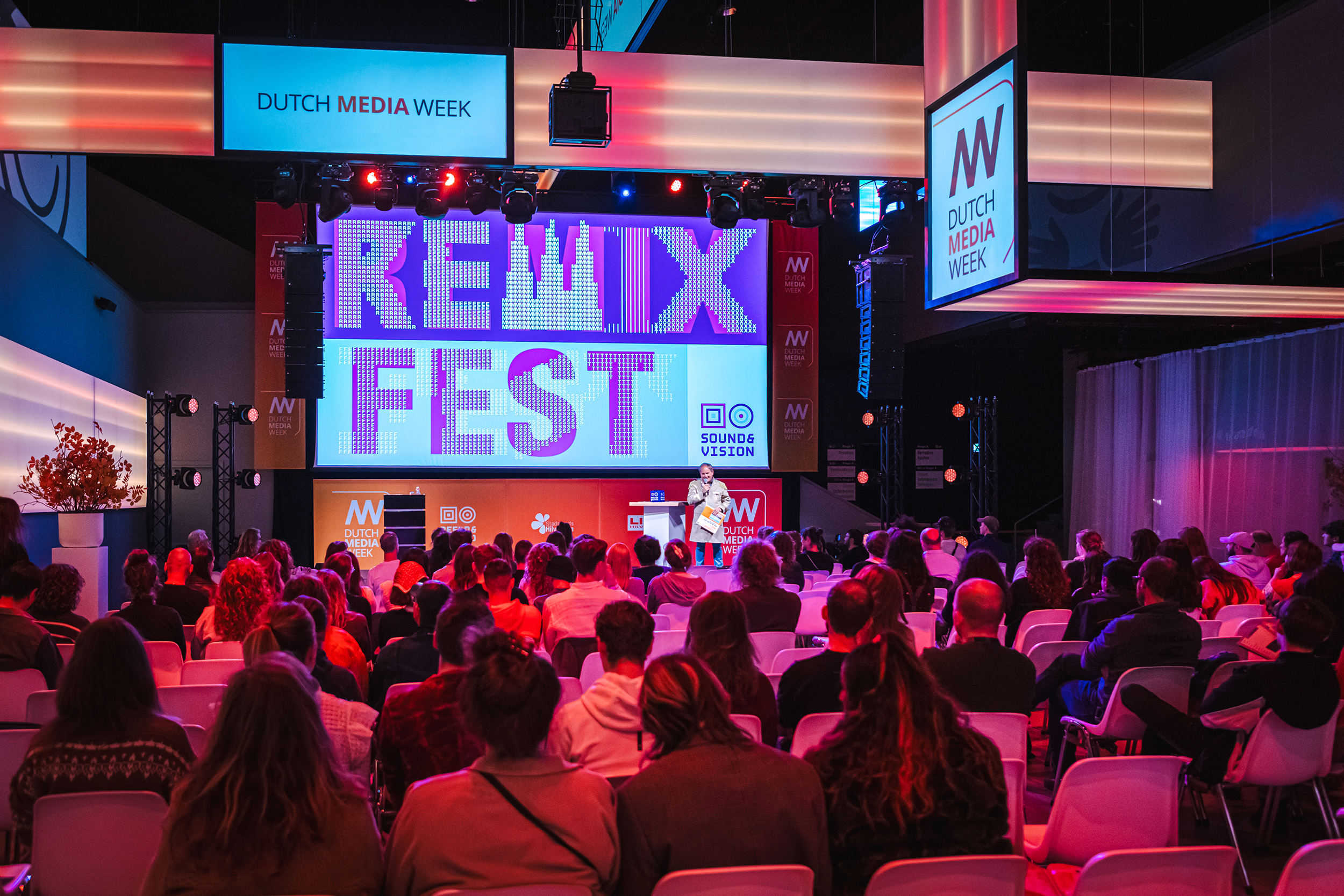 Dutch Media Week 2023 Mediafestival mediamuseum beeld & geluid Hilversum, trotse sponsor Production People Focus Chain