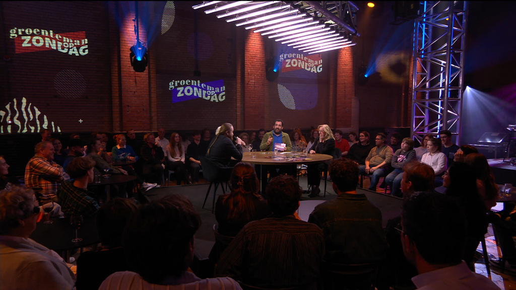 Groenteman op zondag live vanuit lichtfabriek Haarlem TV programma BNNVARA NPO2, licht, audio, video en set Production People