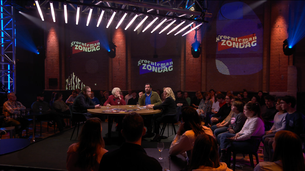 Groenteman op zondag live vanuit lichtfabriek Haarlem TV programma BNNVARA NPO2, licht, audio, video en set Production People