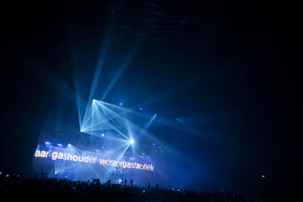 Underworld Gashouder Westergas concert series Backbone international lighting rigging Production People Amsterdam