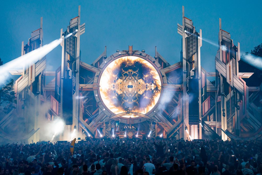 Emporium Festival 2024 New Dimensions Berendonck wijchen, Mainstage and XXlerator Hardstyle by Matrixx Events. Light sound video and rigging by Production People