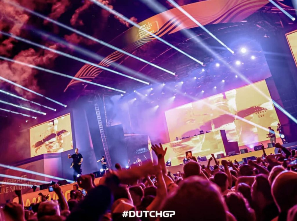 Formula 1 Heineken Dutch Grand Prix 2024 Circuit Zandvoort Backbone International Fanzone stage Arena Max Verstappen interview DJ booth Armin van Buuren