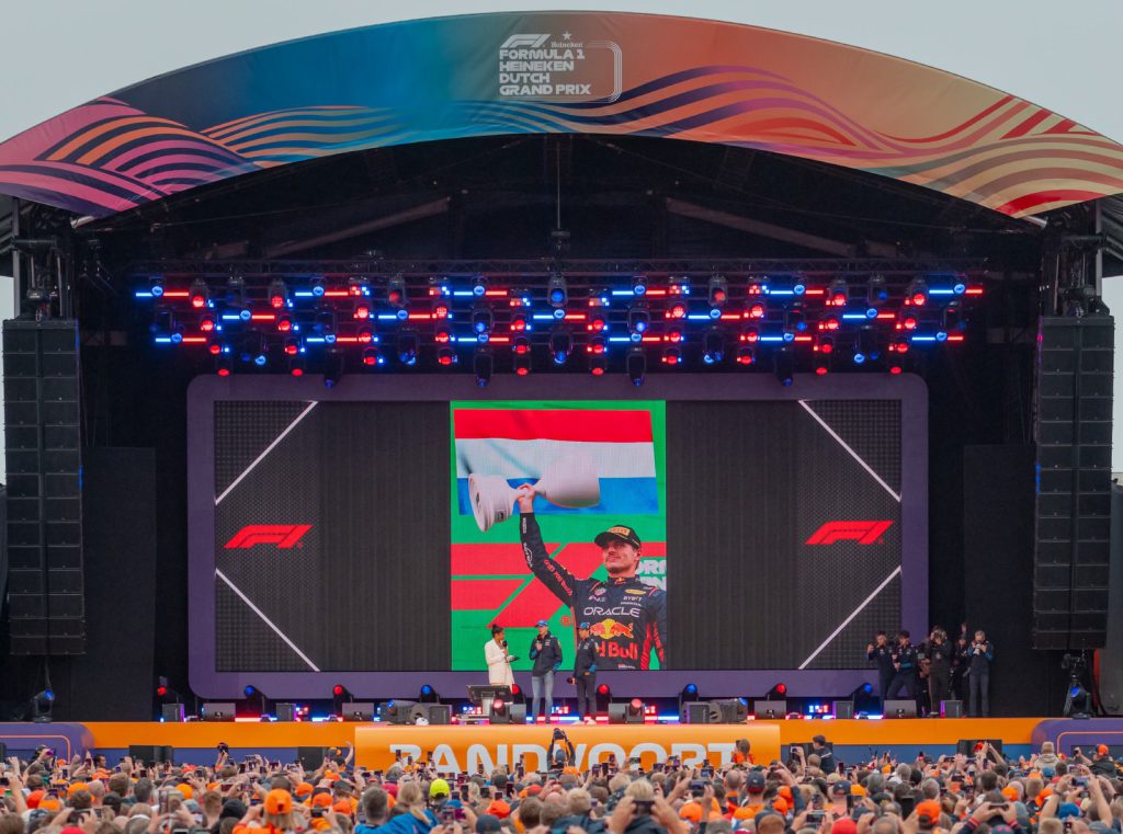 Formula 1 Heineken Dutch Grand Prix 2024 Circuit Zandvoort Backbone International Fanzone stage Arena Max Verstappen interview DJ booth Armin van Buuren