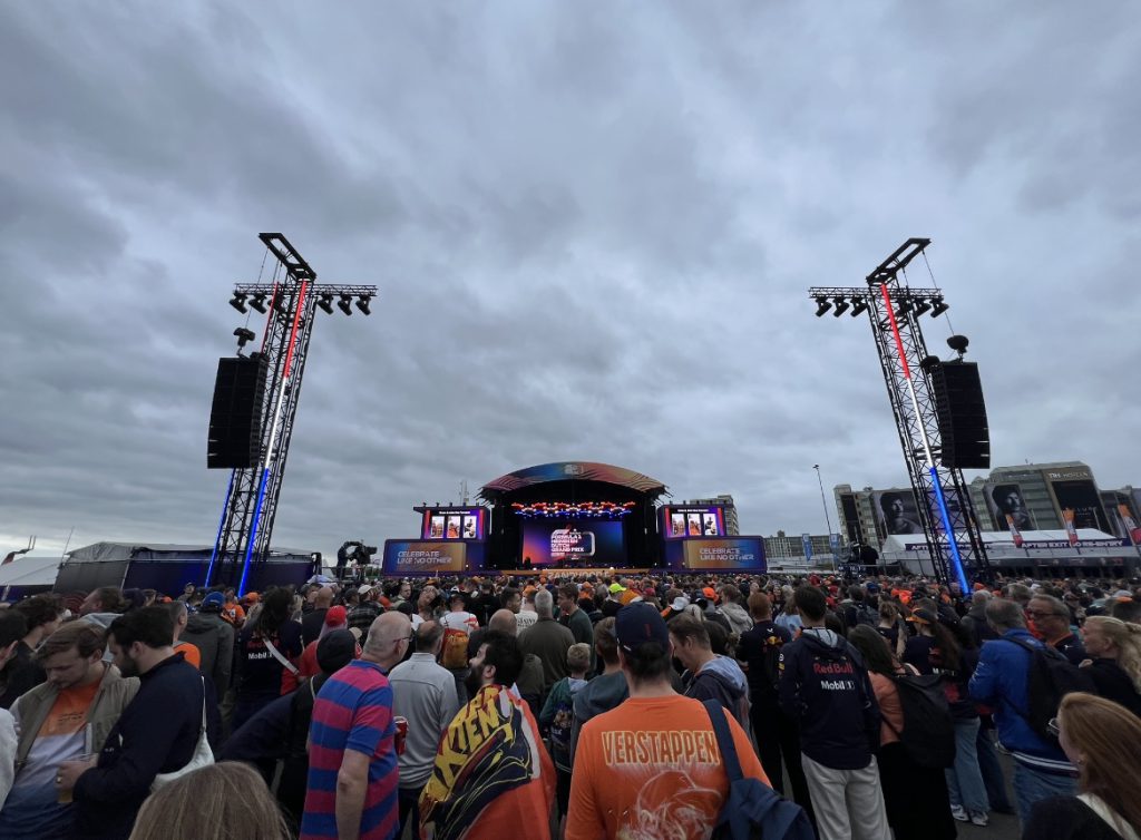 Formula 1 Heineken Dutch Grand Prix 2024 Circuit Zandvoort Backbone International Fanzone stage Arena Max Verstappen interview DJ booth Armin van Buuren