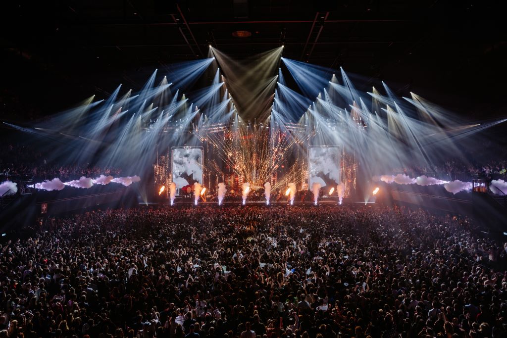ADE 2024 Amsterdam Dance Event Ziggo Dome Tomorrowland presents our story 20 year anniversary symphony Dimitri Vegas and Timmy Trumpet, light soung and rigging by Production People