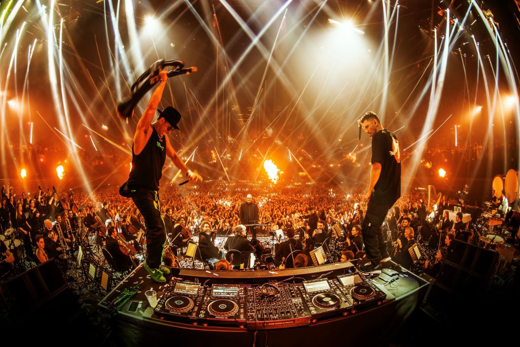 ADE 2024 Amsterdam Dance Event Ziggo Dome Tomorrowland presents our story 20 year anniversary symphony Dimitri Vegas and Timmy Trumpet, light soung and rigging by Production People