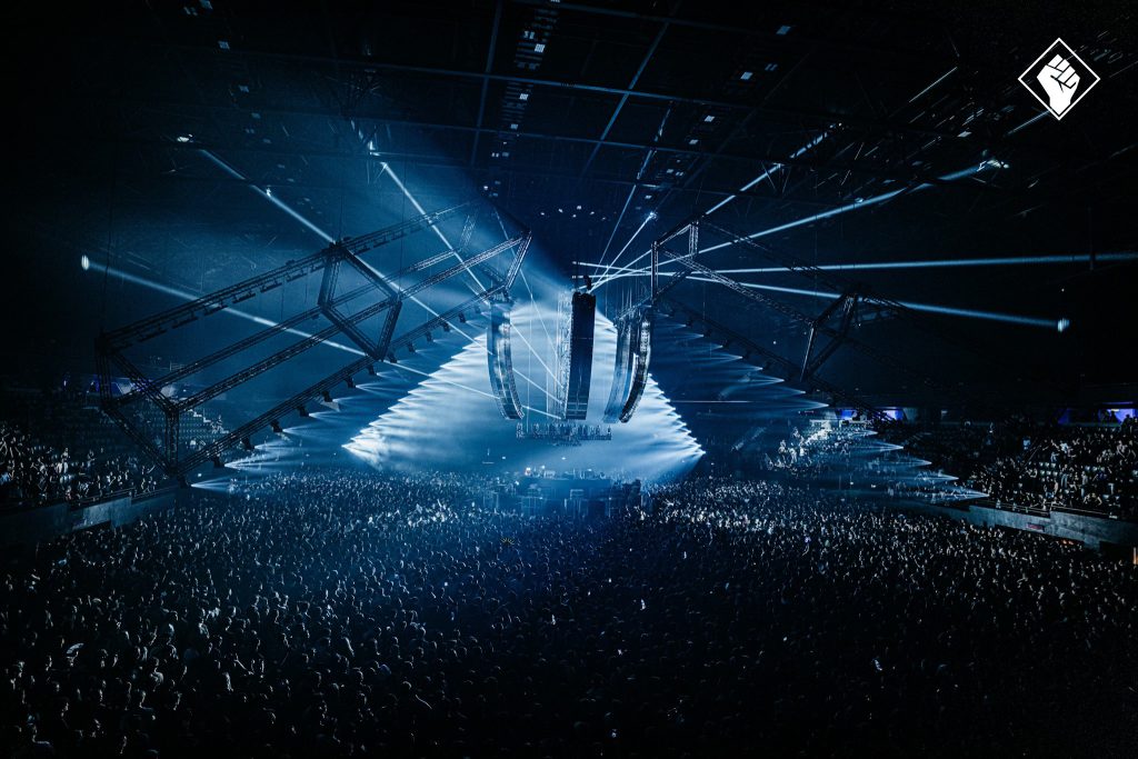 Rotterdam Rave Ahoy Area 1 2025 february 360 dj booth light and audio by Production People hard techno
