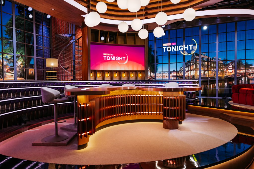 RTL Tonight daily new studio for TV talk show on RTL4 september 2025 EndemolShine, Production People delivered light, audio, rigging and video and daily on-site technicians.