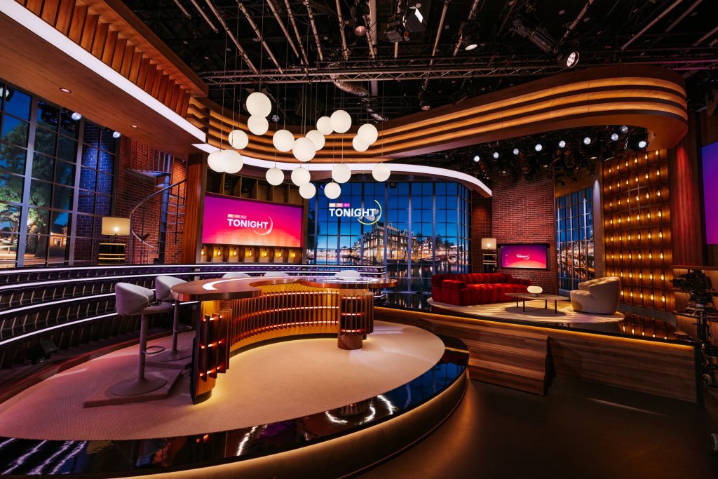 RTL Tonight daily new studio for TV talk show on RTL4 september 2025 EndemolShine, Production People delivered light, audio, rigging and video and daily on-site technicians.