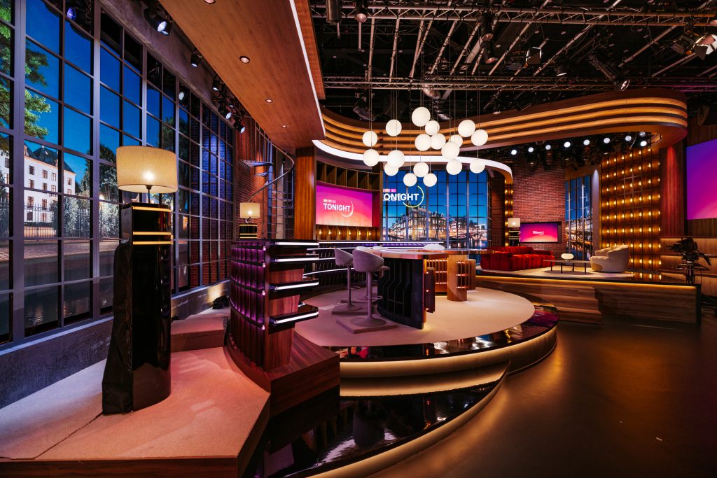 RTL Tonight daily new studio for TV talk show on RTL4 september 2025 EndemolShine, Production People delivered light, audio, rigging and video and daily on-site technicians.